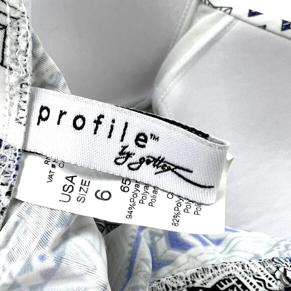 Profile by Gottex Ixtapa Flyaway Bandeau Tankini in Blue/Black Multi 6 - Picture 4 of 8